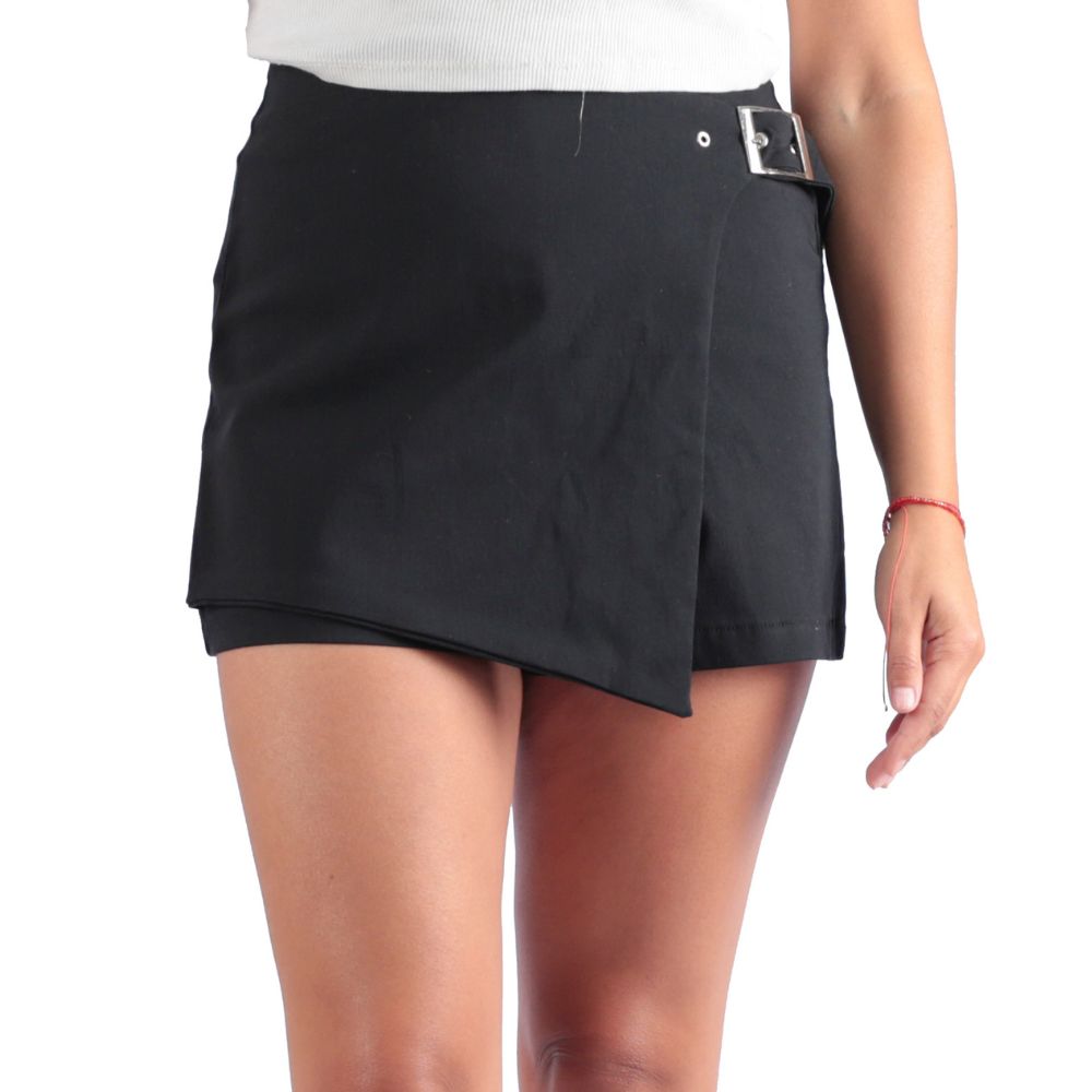 Falda Short Black Hebilla